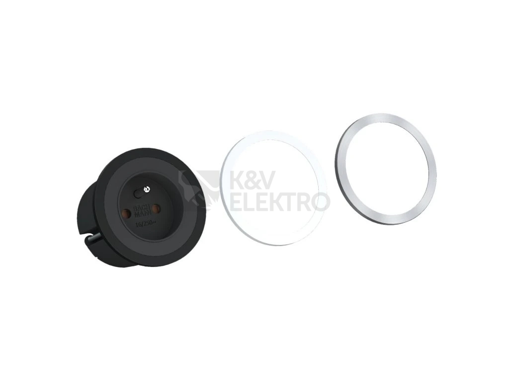 Obrázek produktu  Vestavná zásuvka BACHMANN 1x230V černá/bílá/nerez 926.003 0