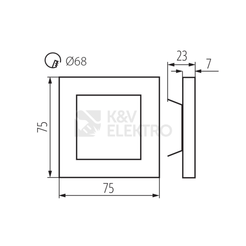 Orientační svítidlo 12V Kanlux APUS LED P68 CW CZ 6500K studená bílá 27070