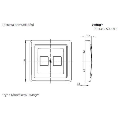 ABB Swing (L) kryt datové zásuvky béžová 5014G-A02018 D1