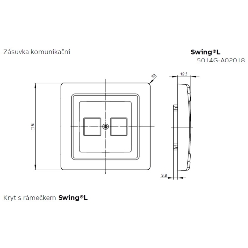 ABB Swing (L) kryt datové zásuvky hnědá 5014G-A02018 H1