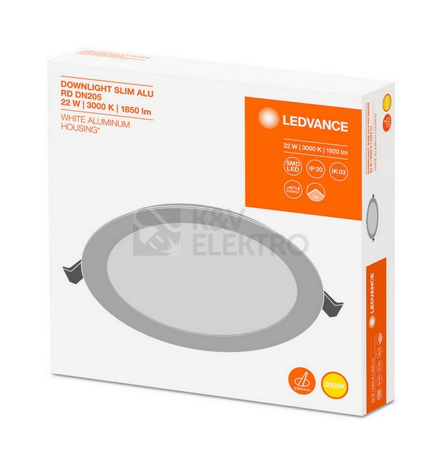Obrázek produktu LED podhledové svítidlo LEDVANCE Slim Value 205mm 22W/3000K teplá bílá 1