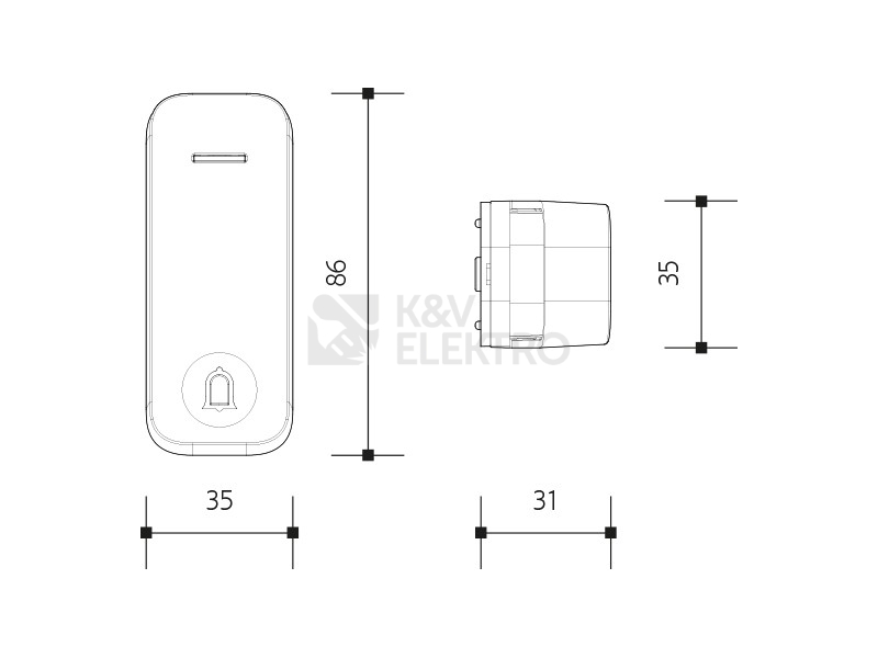 Obrázek produktu Bezdrátový domovní zvonek do zásuvky Panlux PIEZO BELL PN75000004 1