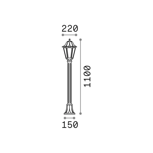 Sloupkové svítidlo Ideal LUX Anna PT1 small E27 1x60W IP44 101514 (obrázek 4)
