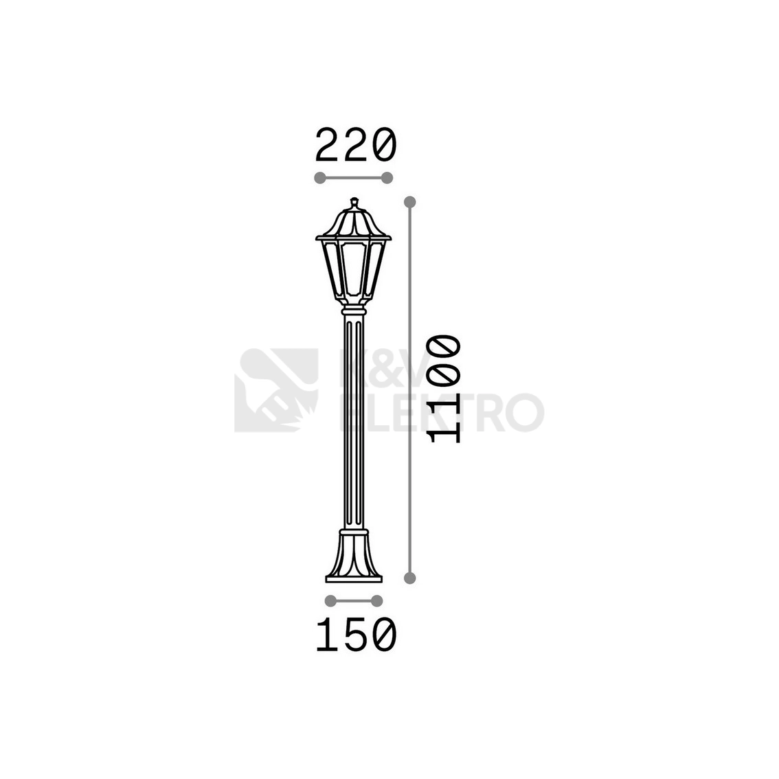 Obrázek produktu Sloupkové svítidlo Ideal LUX Anna PT1 small E27 1x60W IP44 101514 2
