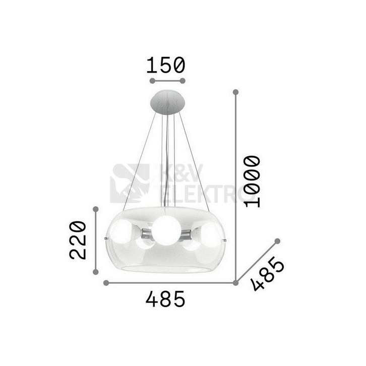 Obrázek produktu Závěsné stropní svítidlo Ideal LUX Audi 5x60W E27 103983 1