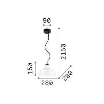 Závěsné stropní svítidlo Ideal LUX Bistro 1x60W E27 112343