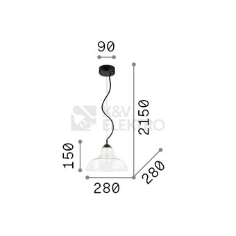 Obrázek produktu Závěsné stropní svítidlo Ideal LUX Bistro 1x60W E27 112343 1