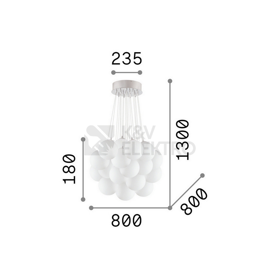 Obrázek produktu Závěsné stropní svítidlo Ideal LUX Mapa 22x40W E14 140230 2