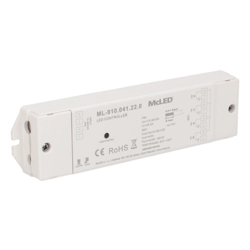 RF přijímač McLED řízení jasu CCT RGBW 4 kanály 4x5A 12-36V ML-910.041.22.0 (obrázek 6)