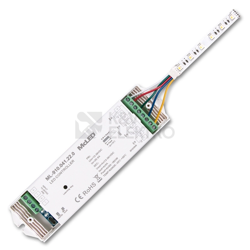 Obrázek produktu RF přijímač McLED řízení jasu CCT RGBW 4 kanály 4x5A 12-36V ML-910.041.22.0 2