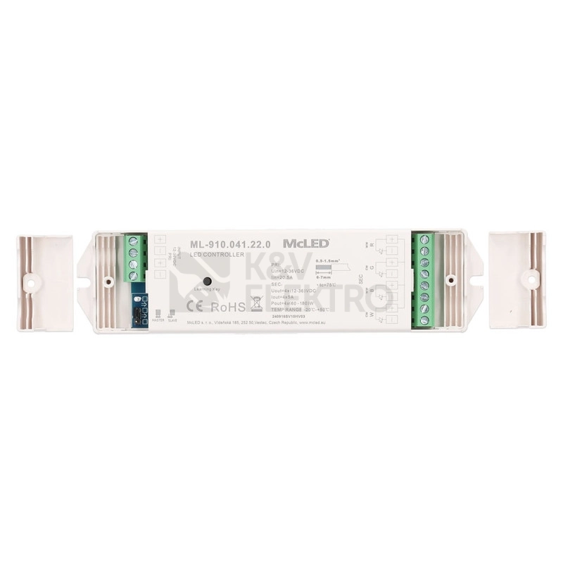 Obrázek produktu RF přijímač McLED řízení jasu CCT RGBW 4 kanály 4x5A 12-36V ML-910.041.22.0 4