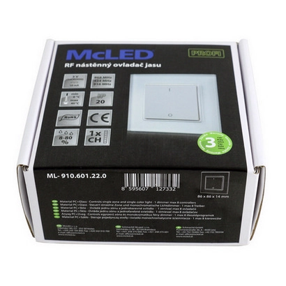 RF nástěnný ovladač McLED řízení jasu 1 kanál ML-910.601.22.0 (obrázek 7)