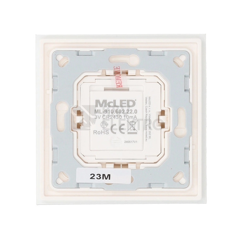 Obrázek produktu RF nástěnný ovladač McLED řízení jasu 2 kanály ML-910.602.22.0 1