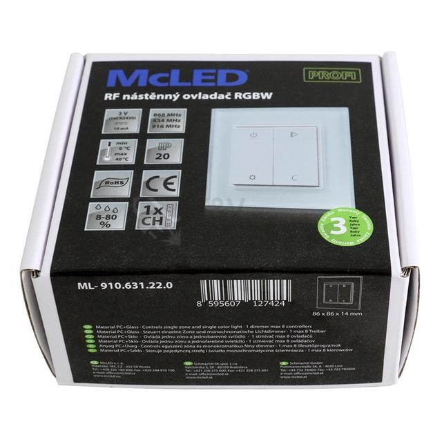 Obrázek produktu  RF nástěnný ovladač McLED RGBW ML-910.631.22.0 1 kanál 4