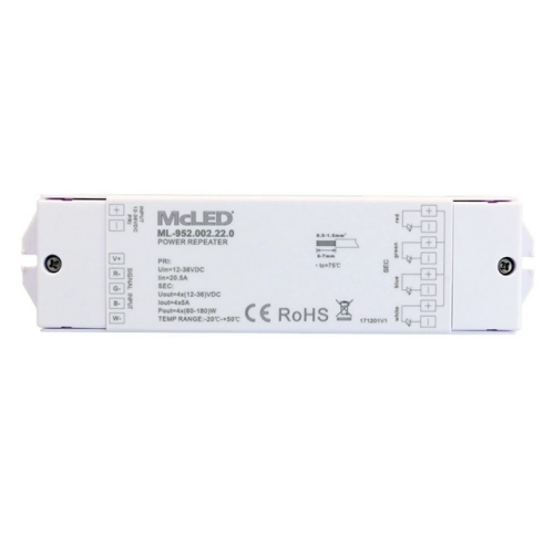 Zesilovač signálu RGBW McLED ML-952.002.22.0 4 kanály 4x5A 12-36V (obrázek 6)