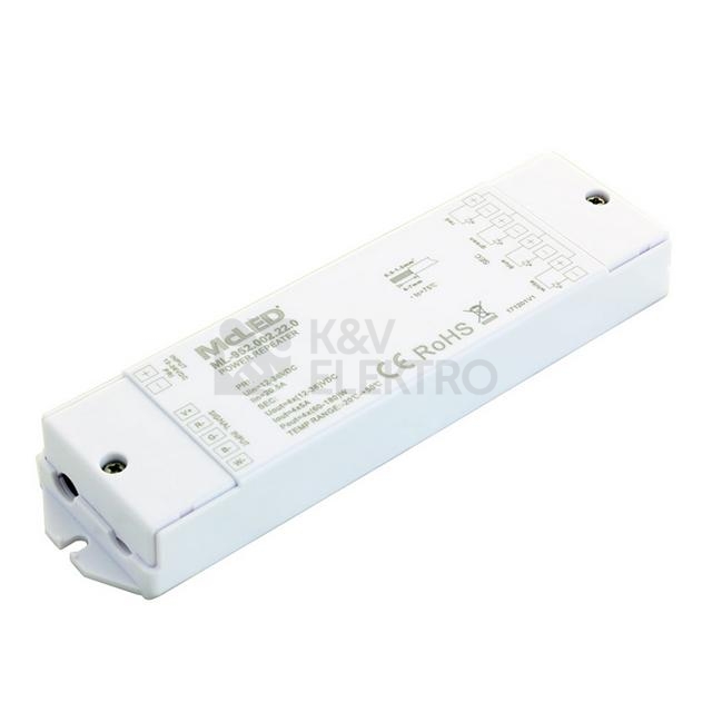 Obrázek produktu  Zesilovač signálu RGBW McLED ML-952.002.22.0 4 kanály 4x5A 12-36V 0