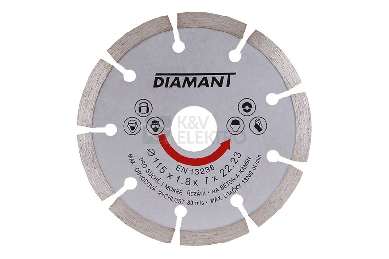 Obrázek produktu  Diamantový kotouč segmentový 115/22,2mm 556861 0