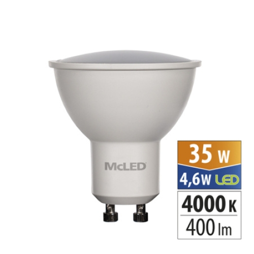 LED žárovka GU10 McLED 4,6W (35W) neutrální bílá (4000K), reflektor 100° ML-312.149.87.0