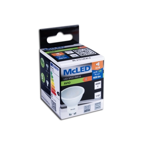 LED žárovka GU10 McLED 4,6W (35W) neutrální bílá (4000K), reflektor 100° ML-312.149.87.0 (obrázek 3)