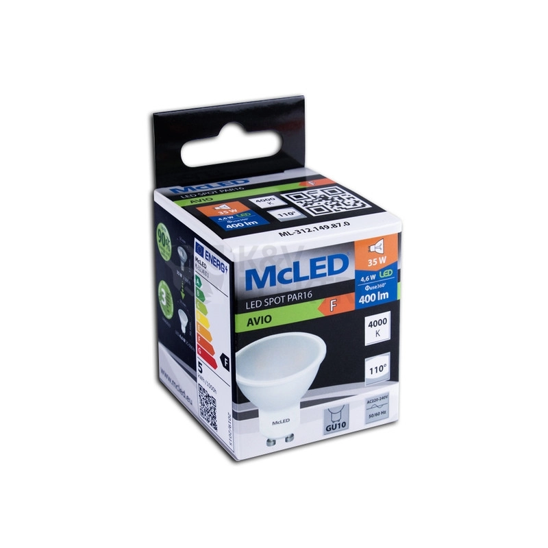 Obrázek produktu LED žárovka GU10 McLED 4,6W (35W) neutrální bílá (4000K), reflektor 100° ML-312.149.87.0 3