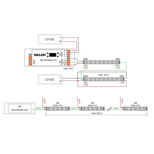 Přijímač DMX RF-DM-SPI-OLED McLED ML-910.046.22.0
