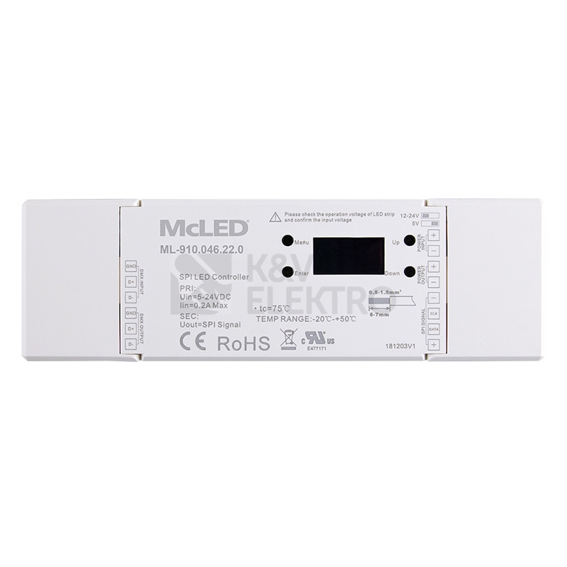 Obrázek produktu Přijímač DMX RF-DM-SPI-OLED McLED ML-910.046.22.0 0