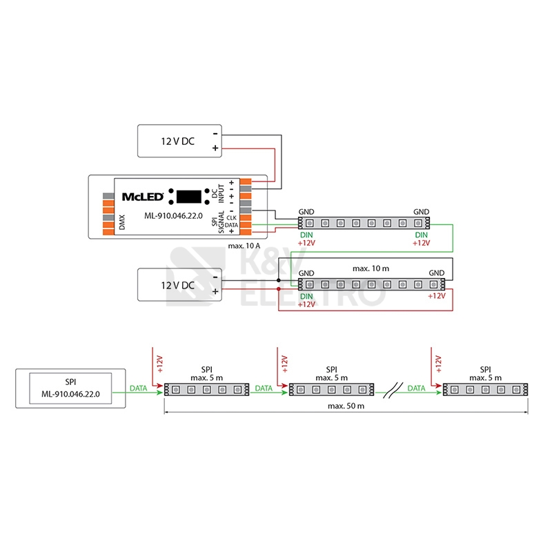 Obrázek produktu Přijímač DMX RF-DM-SPI-OLED McLED ML-910.046.22.0 3