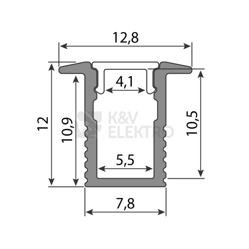 Obrázek produktu Vestavný hliníkový profil McLED VN 13x12mm včetně matného difuzoru 2m ML-761.029.43.2 6