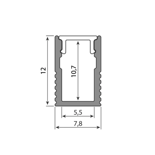 Přisazený hliníkový profil McLED PV 8x12mm matný difuzor 2m ML-761.028.43.2 (obrázek 4)