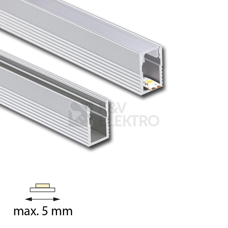 Obrázek produktu Přisazený hliníkový profil McLED PV 8x12mm matný difuzor 2m ML-761.028.43.2 1