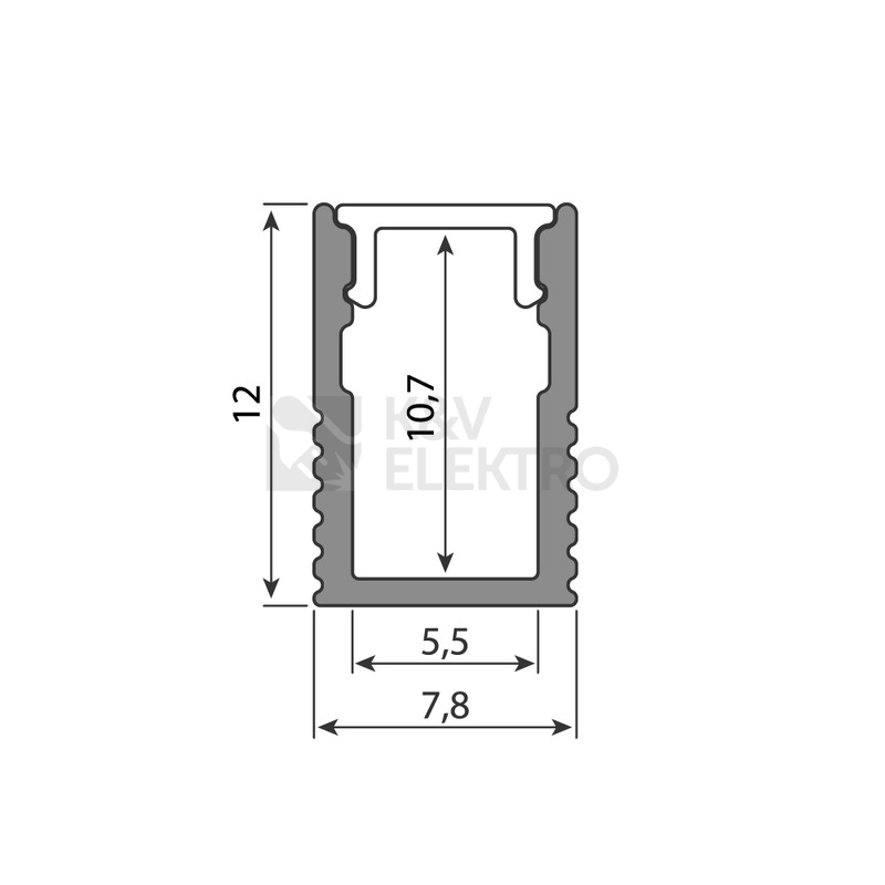Obrázek produktu Přisazený hliníkový profil McLED PV 8x12mm matný difuzor 2m ML-761.028.43.2 7