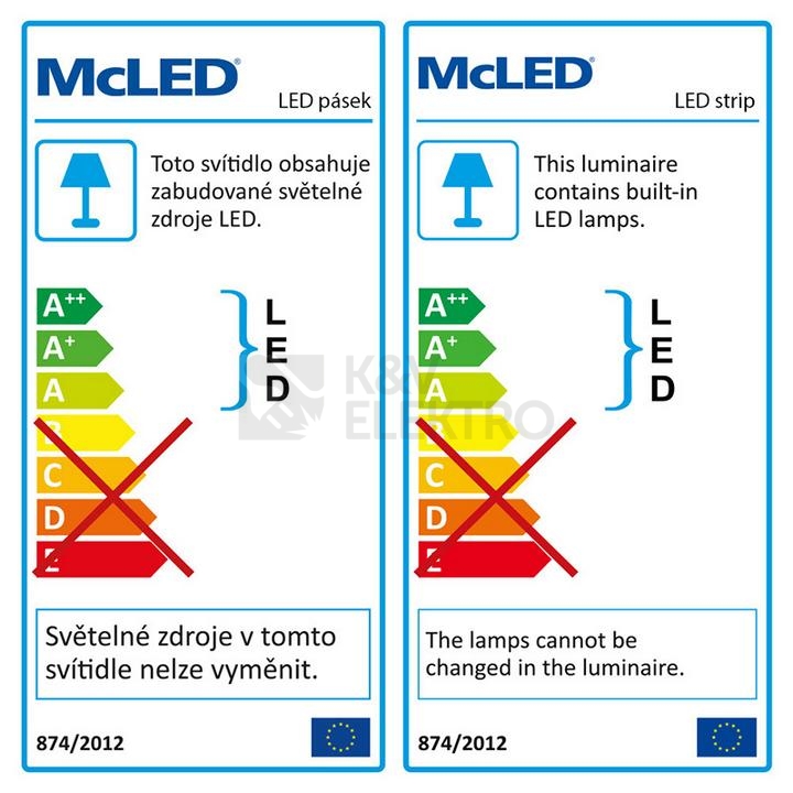 Obrázek produktu LED pásek McLED 24V teplá bílá š=8mm IP20 18W/m 300LED/m SMD2216 ML-126.736.60.1 5