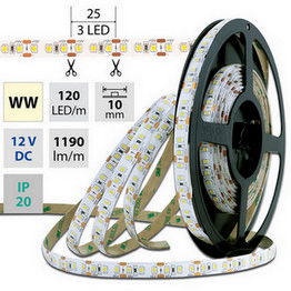LED pásek McLED 12V teplá bílá š=10mm IP20 14W/m 120LED/m ML-121.367.60.0 (5m)