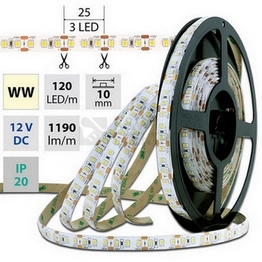 Obrázek produktu LED pásek McLED 12V teplá bílá š=10mm IP20 14W/m 120LED/m ML-121.367.60.0 (5m) 1