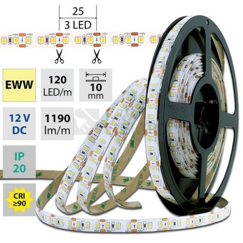 LED pásek McLED 12V teplá bílá š=10mm IP20 14W/m 120LED/m SMD2835 ML-121.367.60.2