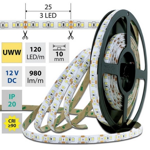 Levně LED pásek McLED 12V ultra teplá bílá CRI90 š=10mm IP20 14W/m 120LED/m SMD2835 ML-121.820.60.0