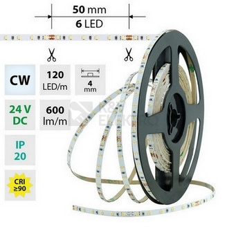 Obrázek produktu LED pásek McLED 24V studená bílá š=4mm IP20 7,2W/m 120LED/m SMD2216 ML-126.732.60.0 1