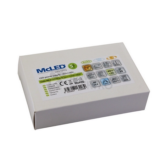 Obrázek produktu Stmívatelný LED driver DALI 40W 700-1050mA ke svítidlům McLED Office ML-419.035.32.0 1