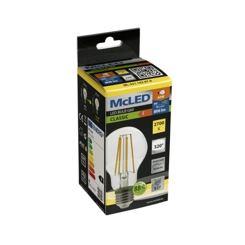 LED žárovka E27 McLED 8W (60W) teplá bílá (2700K) ML-321.102.87.0 (obrázek 4)