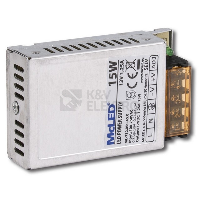 Obrázek produktu LED napájecí zdroj McLED 12VDC 1,25A 15W ML-732.050.45.0 8