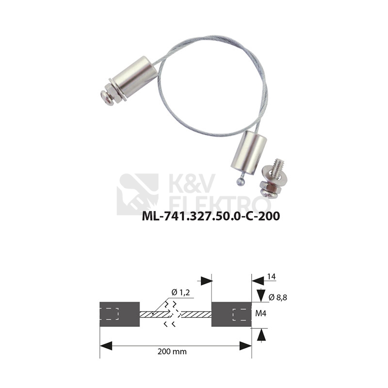 Obrázek produktu  Sada k zavěšení McLED 200mm ML-741.327.50.0-C-200 0