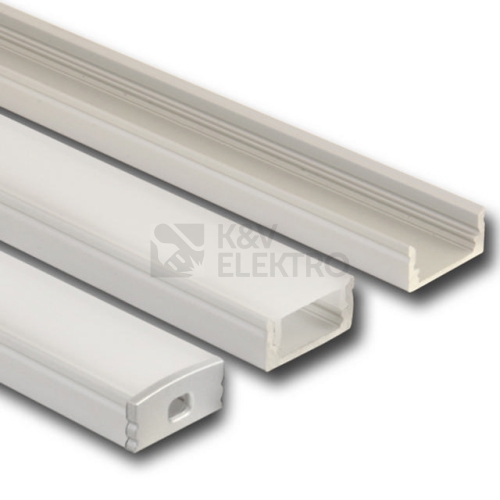 Přisazený hliníkový profil McLED PQ 17x8mm s mléčným difuzorem 2,5m ML-761.001.43.0