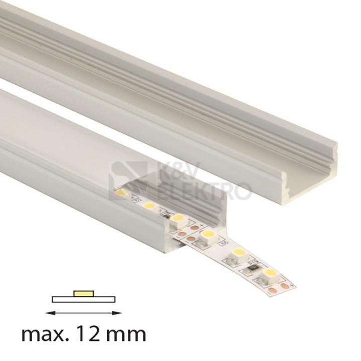 Obrázek produktu Přisazený hliníkový profil McLED PQ 17x8mm s mléčným difuzorem 2,5m ML-761.001.43.0 1
