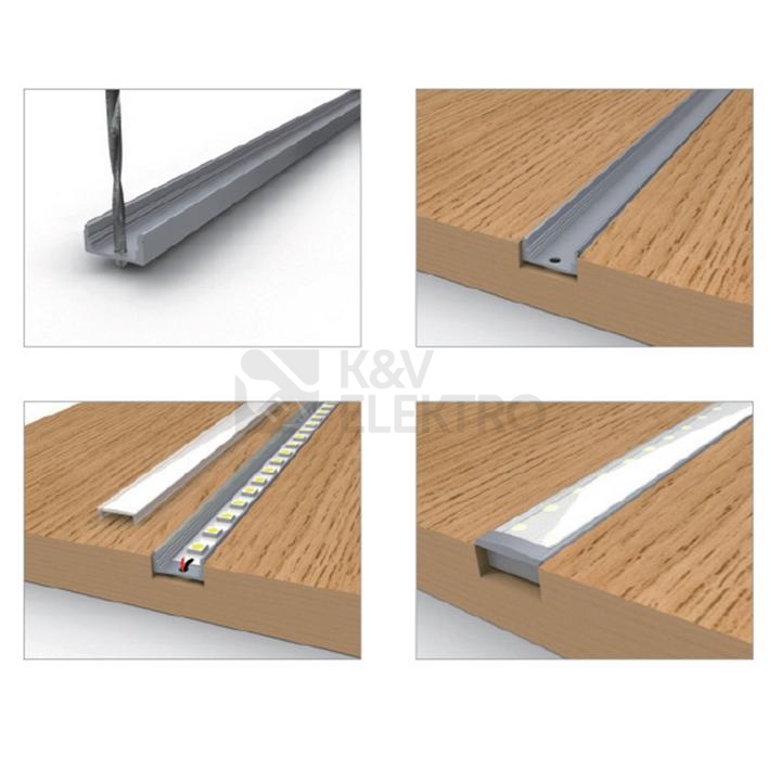 Obrázek produktu Přisazený hliníkový profil McLED PQ 17x8mm s mléčným difuzorem 2,5m ML-761.001.43.0 2