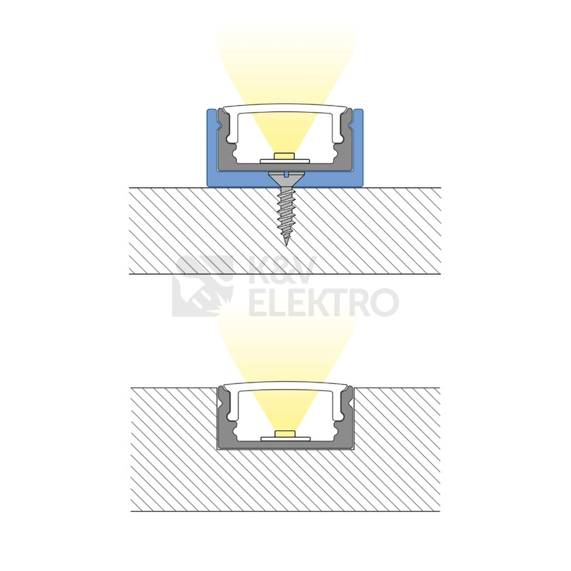 Obrázek produktu Přisazený hliníkový profil McLED PQ 17x8mm s mléčným difuzorem 2,5m ML-761.001.43.0 2
