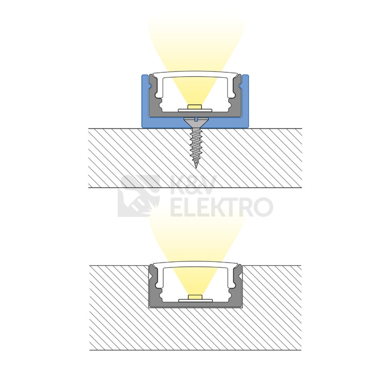 Obrázek produktu Přisazený hliníkový profil McLED PQ 17x8mm s mléčným difuzorem 2,5m ML-761.001.43.0 5
