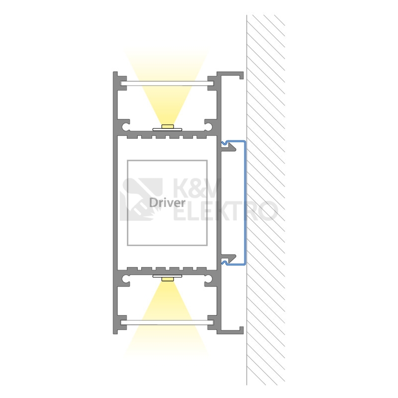 Obrázek produktu Nástěnný hliníkový profil McLED NB 42x85mm s mléčným difuzorem 2m ML-761.027.43.2 8