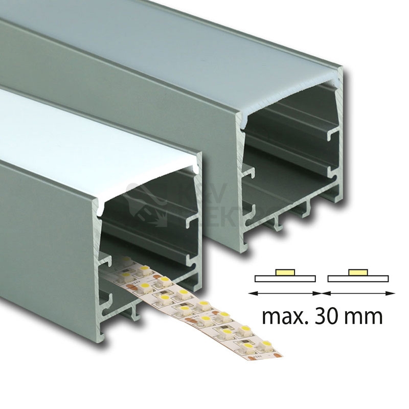 Obrázek produktu Přisazený hliníkový profil McLED PN 35x35mm s mléčným difuzorem 1m ML-761.089.02.1 1