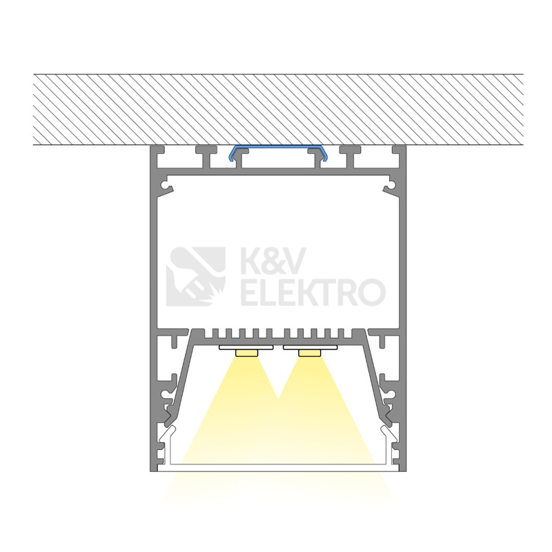Obrázek produktu Závěsný hliníkový profil McLED ZT 55x70mm s matným difuzorem 1m ML-761.091.02.1 3