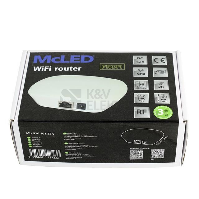 Obrázek produktu Wifi router McLED pro řízení RF a Wifi přijímačů pomocí mobilní aplikace Easylighting ML-910.101.22.0 1